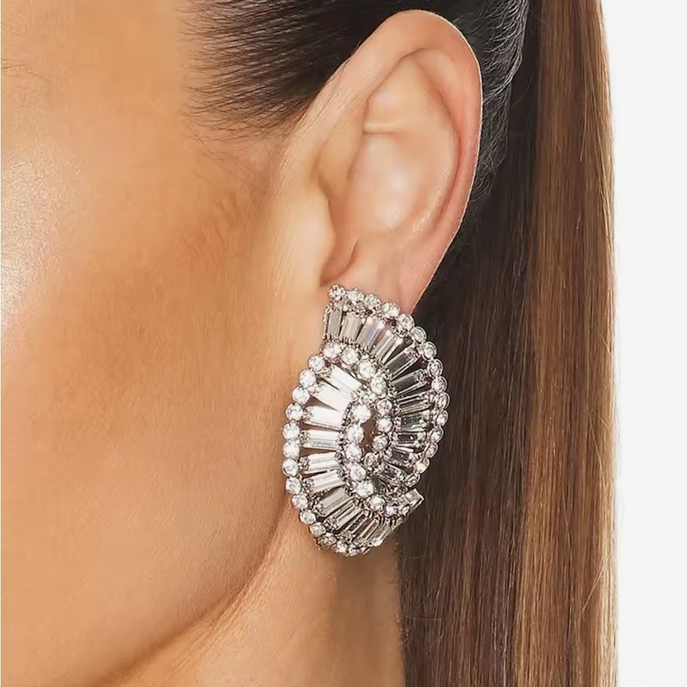 Elegant Silver Crystal Earrings